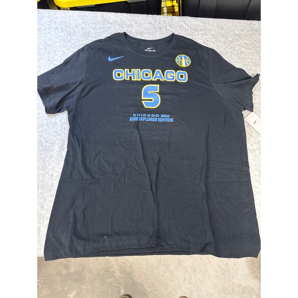 Nike Chicago Sky Angel Reese 5 Explorer Edition Black T-Shirt Mens XXL M11332